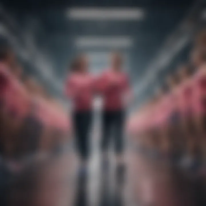 A dynamic scene of individuals engaging in physical activities benefiting from ASICS footwear