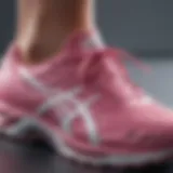 A close-up view of advanced ASICS technology used in athletic footwear