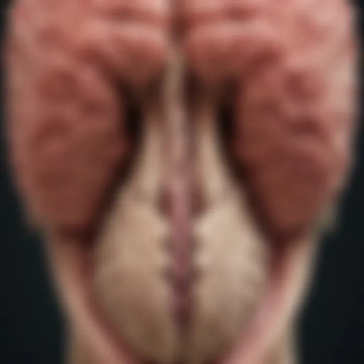Detailed illustration of brain anatomy highlighting key regions