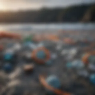 Impact of Plastic on Marine Life Close-up of marine life entangled in plastic waste