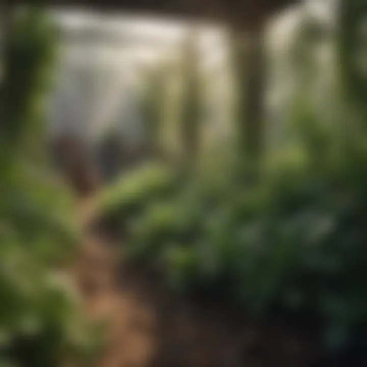 A serene herbal garden representing sustainable cultivation practices.