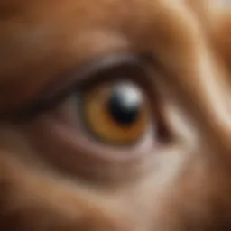 Close-up of a dog's eye reflecting moisture and health