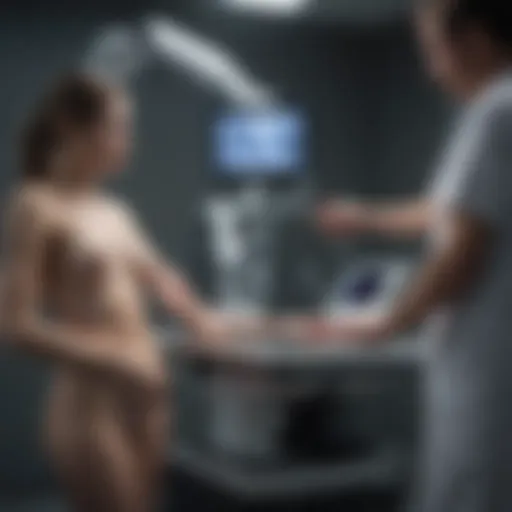 G Arm fluoroscopy equipment in a clinical setting