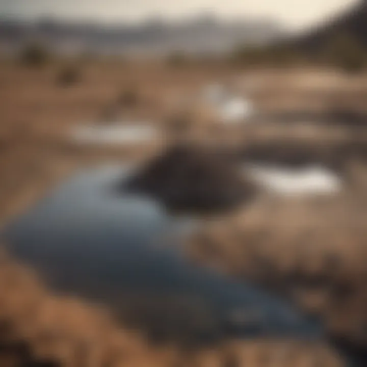 Stark contrast of a drought-affected region against a thriving ecosystem