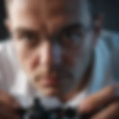 Investigating HIV at the Molecular Level A scientist examining HIV samples under a microscope