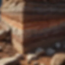 Geological layers showcasing Earth's history