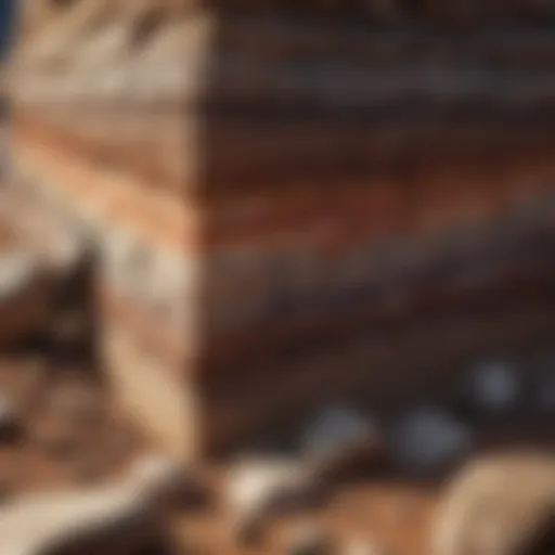 Geological layers showcasing Earth's history