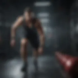 A focused athlete engaged in rigorous training