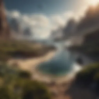 Imagining Habitable Exoplanets: A New Frontier An artist's rendition of a habitable exoplanet with lush landscapes and oceans.