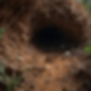 Diagram illustrating different ant species and their nest structures