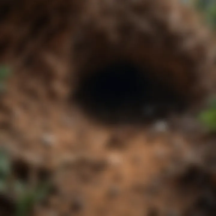Diagram illustrating different ant species and their nest structures