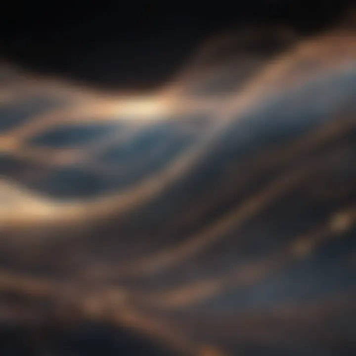 An abstract representation of light waves illustrating the concept of scientific discovery.