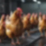 Chickens receiving vaccination