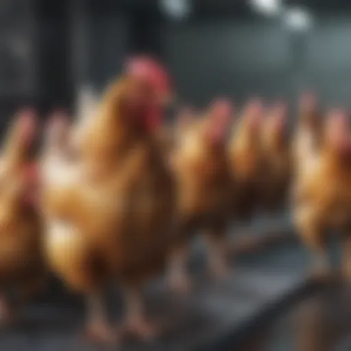 Chickens receiving vaccination