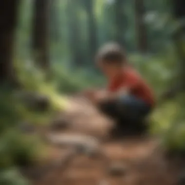 Children exploring nature and conducting outdoor science activities