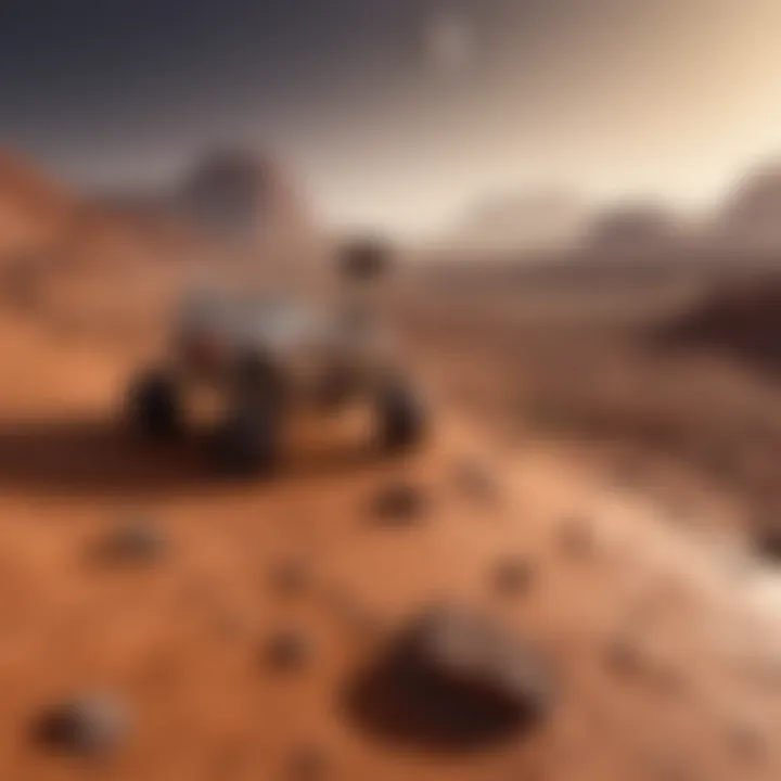 Artist's rendition of a rover conducting research on Mars