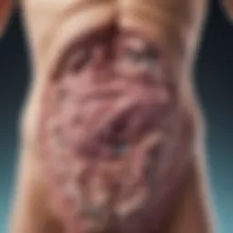Illustration of a healthy gut microbiome