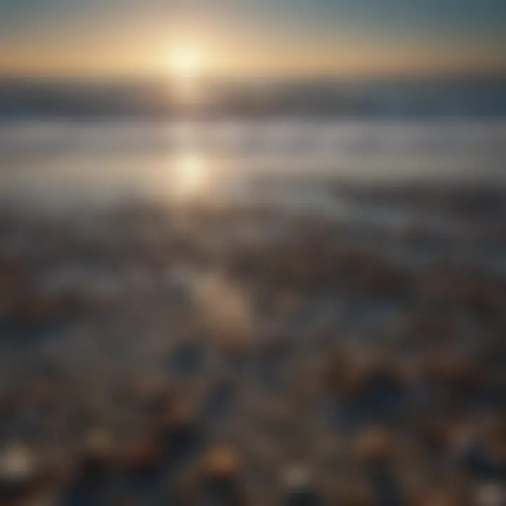 Vast expanse of ocean with visible debris on the surface