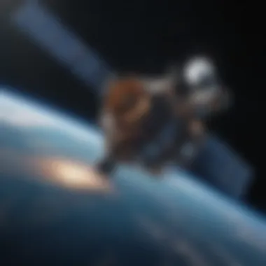 Satellite in Orbit A satellite in orbit around Earth, demonstrating the application of robotics in satellite technology.
