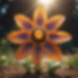 Conceptual illustration of the solar energy flower harnessing sunlight