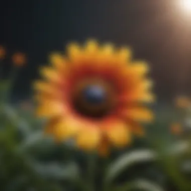 Ecological Insights: Impact of the Solar Energy Flower Visual depiction of the ecological impact of solar energy flowers