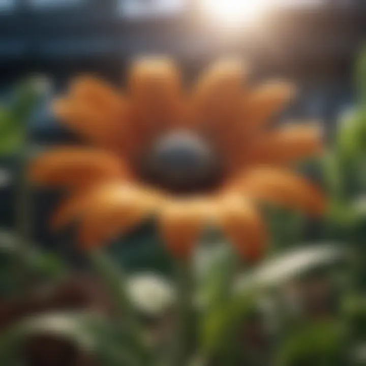 Representation of the scalability of solar energy flower technology