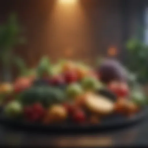 A vibrant display of fresh fruits and vegetables promoting a healthy diet