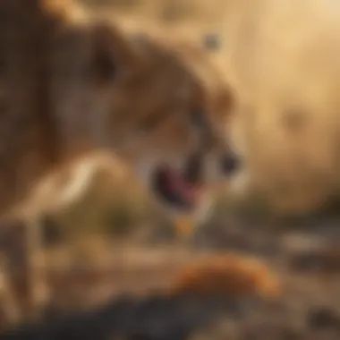 Feeding Habits of the Cheetah A cheetah feeding on a recent kill