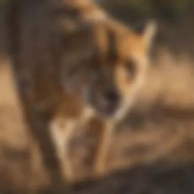 Stalking Techniques of Cheetahs Close-up of a cheetah stalking its prey