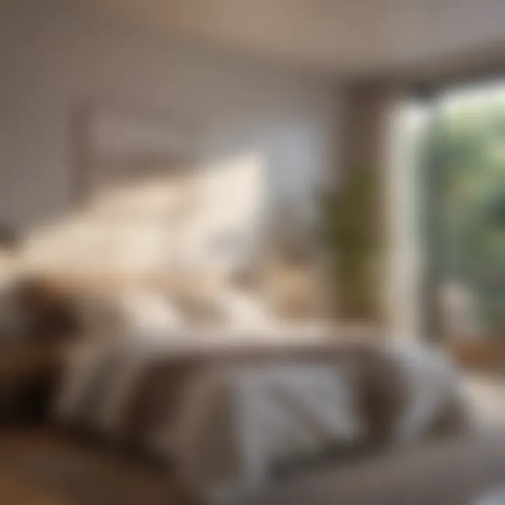 A serene bedroom illuminated by soft natural light, showcasing the importance of natural light for restful sleep.