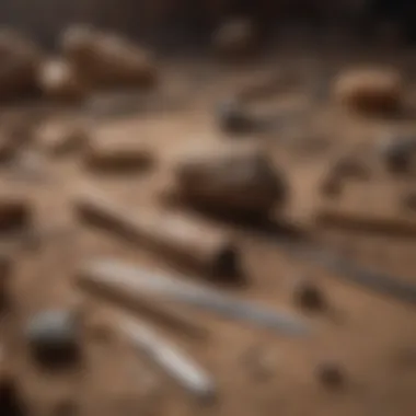 Archaeological Findings of Early Tools An archaeological site showcasing ancient tools