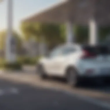 Integration of Renewable Energy in EV Infrastructure Electric vehicle charging station with solar panels