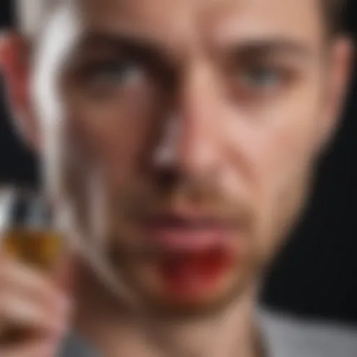 A visual representation of the relationship between alcohol consumption and ulcerative colitis symptoms.