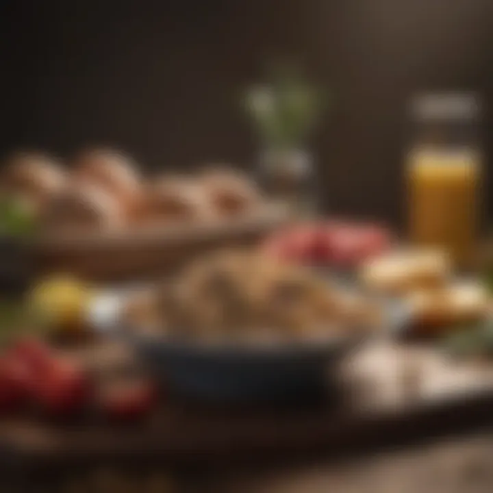 Nutrient-rich foods that contribute to sleep quality, displayed aesthetically.