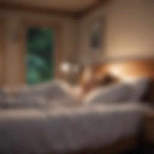 A serene sleep environment emphasizing relaxation and tranquility.