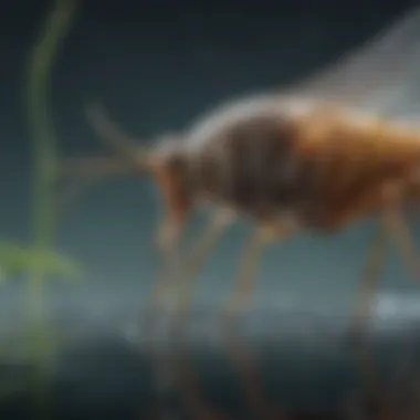Mosquito Larvae and Their Habitat A magnified view of mosquito larvae in water