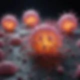A digital representation of cancer cells highlighting their complexity.