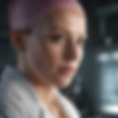 A scientist utilizing advanced technology for cancer research.