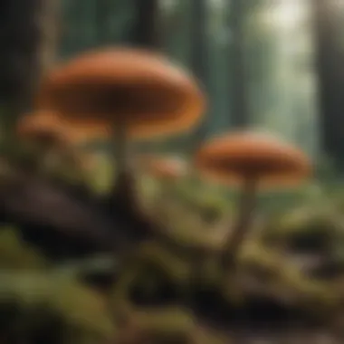 Fungi in a forest ecosystem