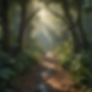 A diverse ecosystem showcasing various plant and animal species