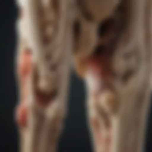 Illustration showing the intricate structure of healthy versus arthritic joints