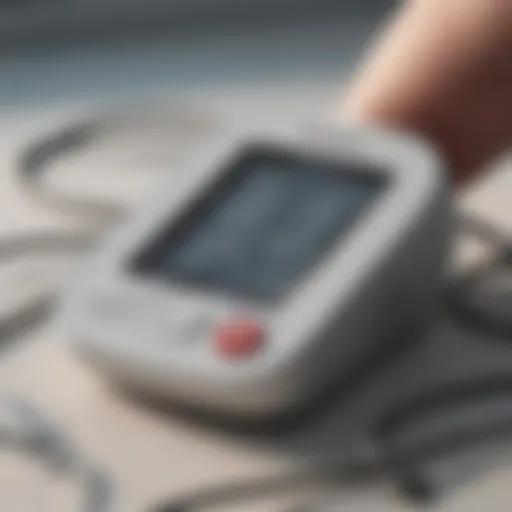 Blood pressure monitoring device display with a calm background