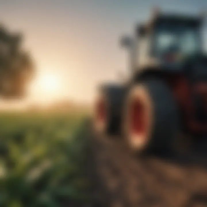 An agricultural field being treated with fungicides