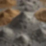 A detailed view of various concrete powder types