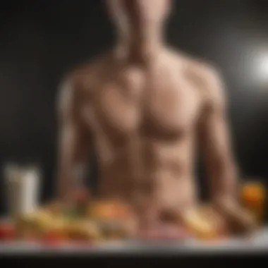 Visual representation of dietary choices affecting digestion