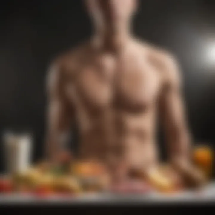 Visual representation of dietary choices affecting digestion