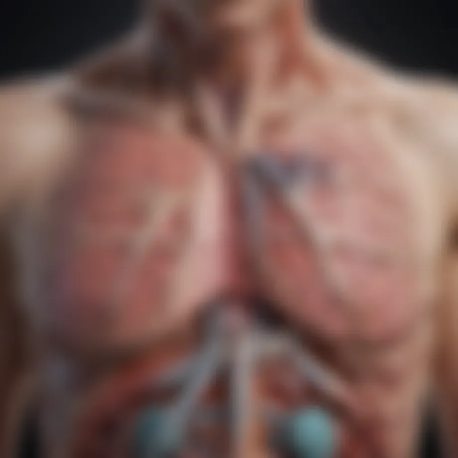 Illustration of the esophagus and stomach anatomy