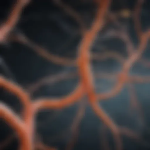 Artistic representation of neurological pathways affected by multiple sclerosis