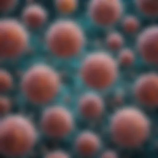 Microscopic view of ovarian cancer cells