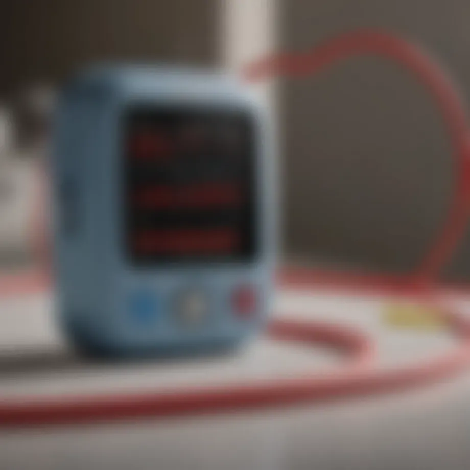 Pediatric heart rate monitor displaying vital signs